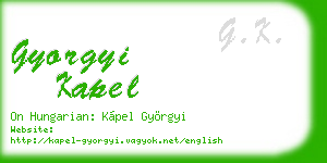 gyorgyi kapel business card