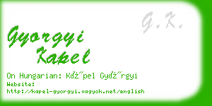 gyorgyi kapel business card